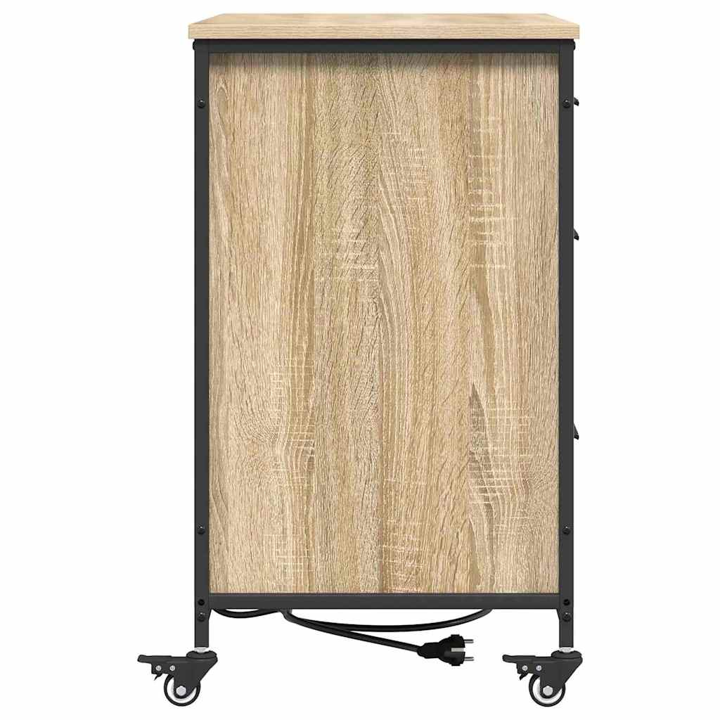 Skap med ladestasjon Sonoma eik 76 x 41 x 72 cm Konstruert tre