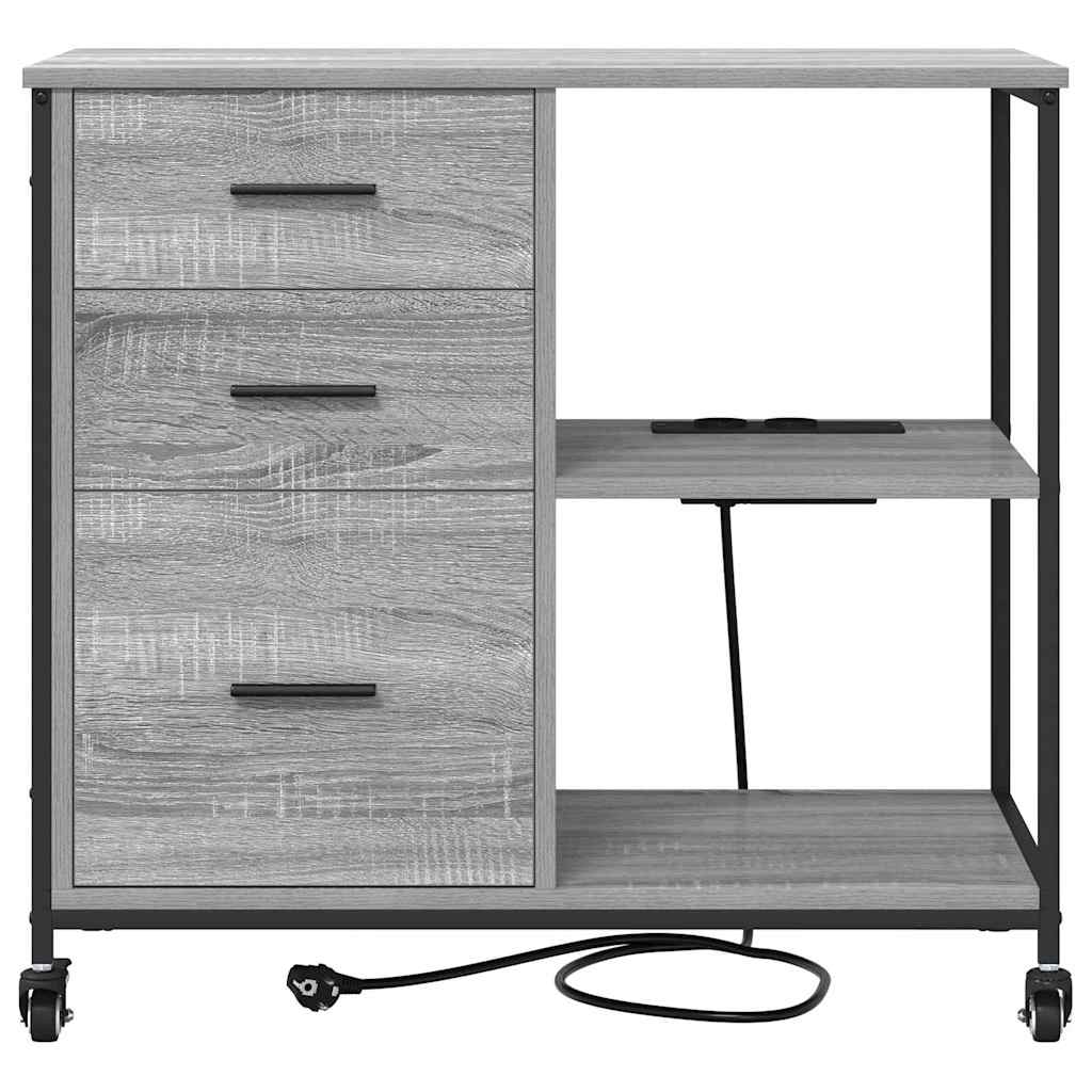 Skap med ladestasjon Grå Sonoma 76 x 41 x 72 cm Konstruert tre