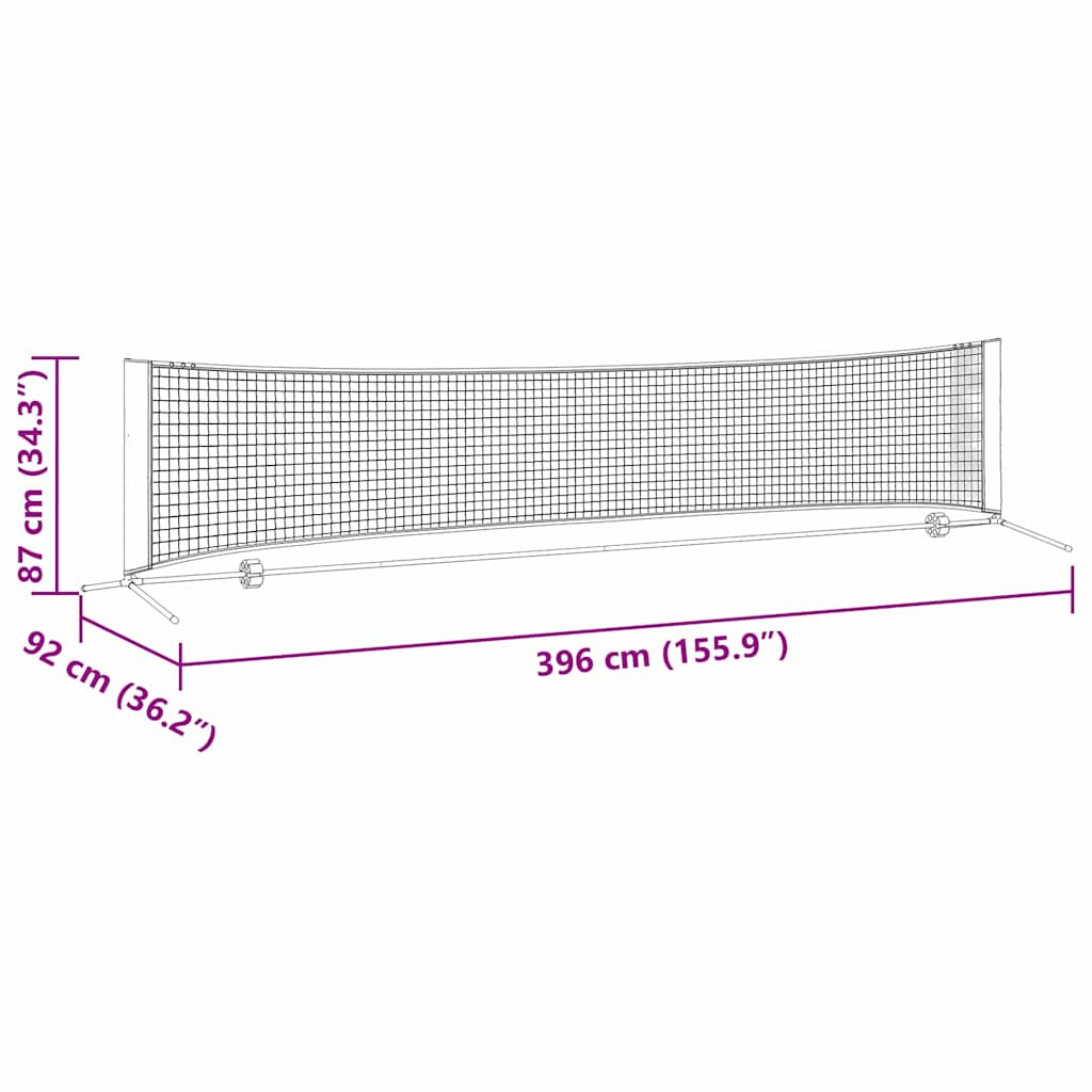 Tennis Nett Svart og Rød 396 x 92 x 87 cm Polyester