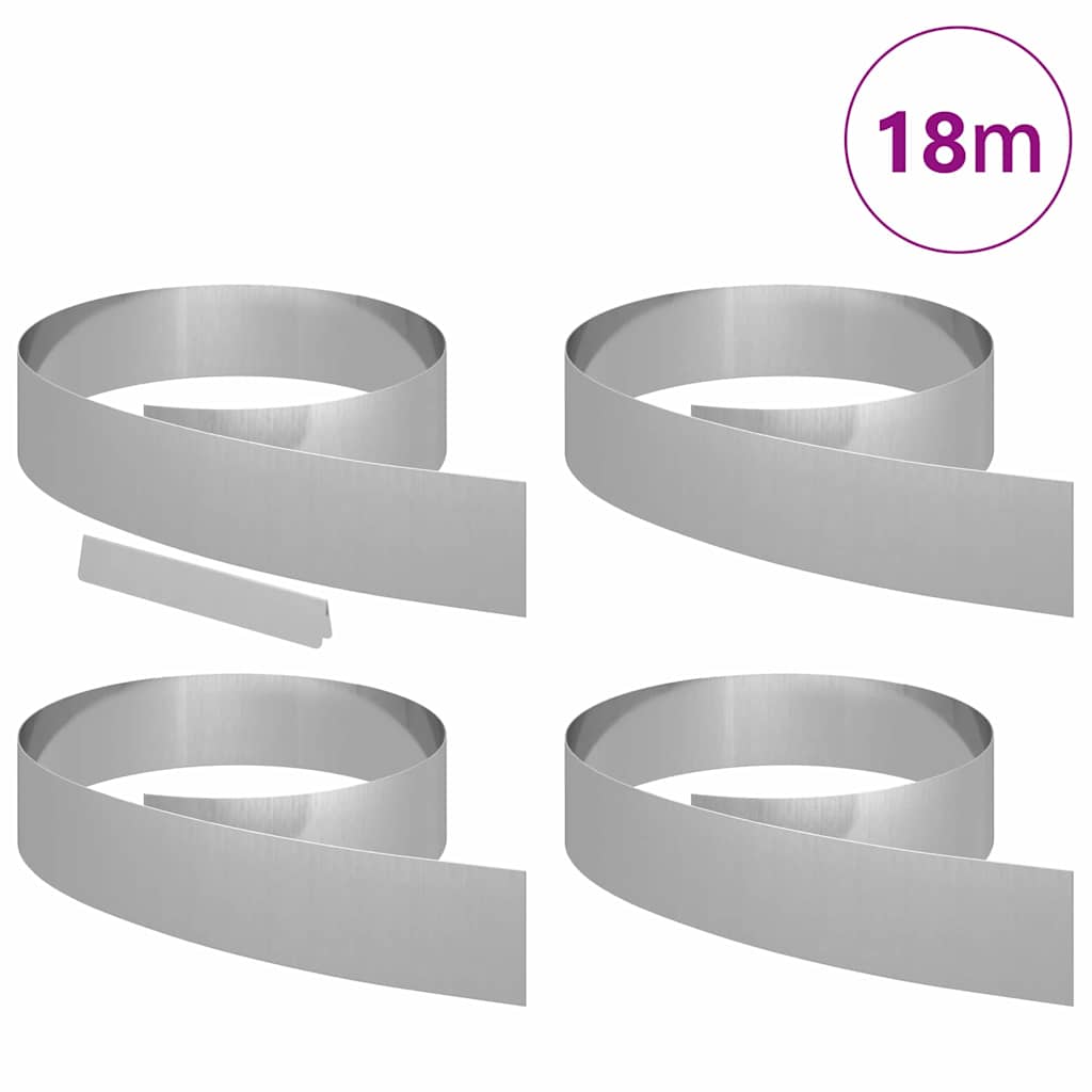 Gjerdekant 4 pcs sølv 450 x 0.05 x 15 cm Galvanisert Stål