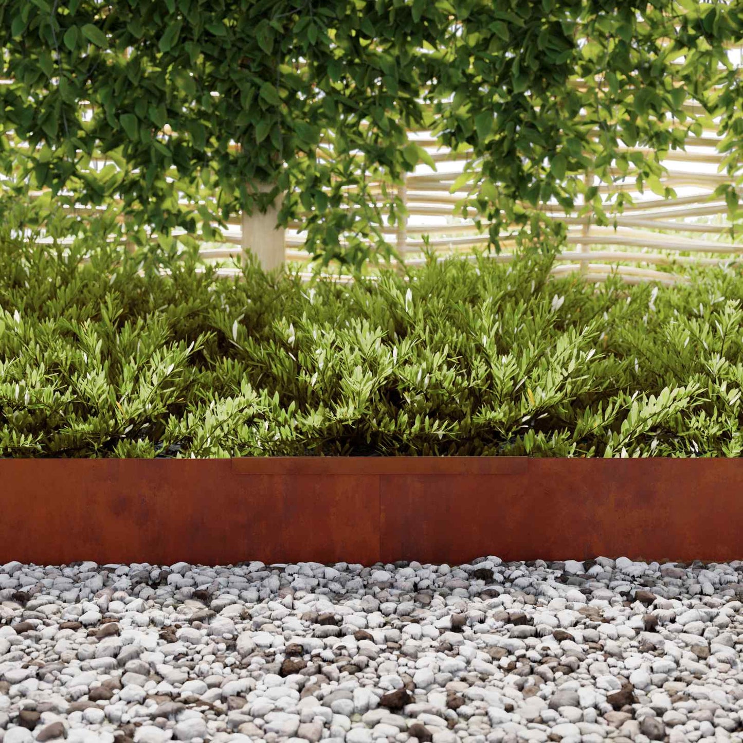 Gjerdekant 450 x 20 cm Cortenstål Rusten