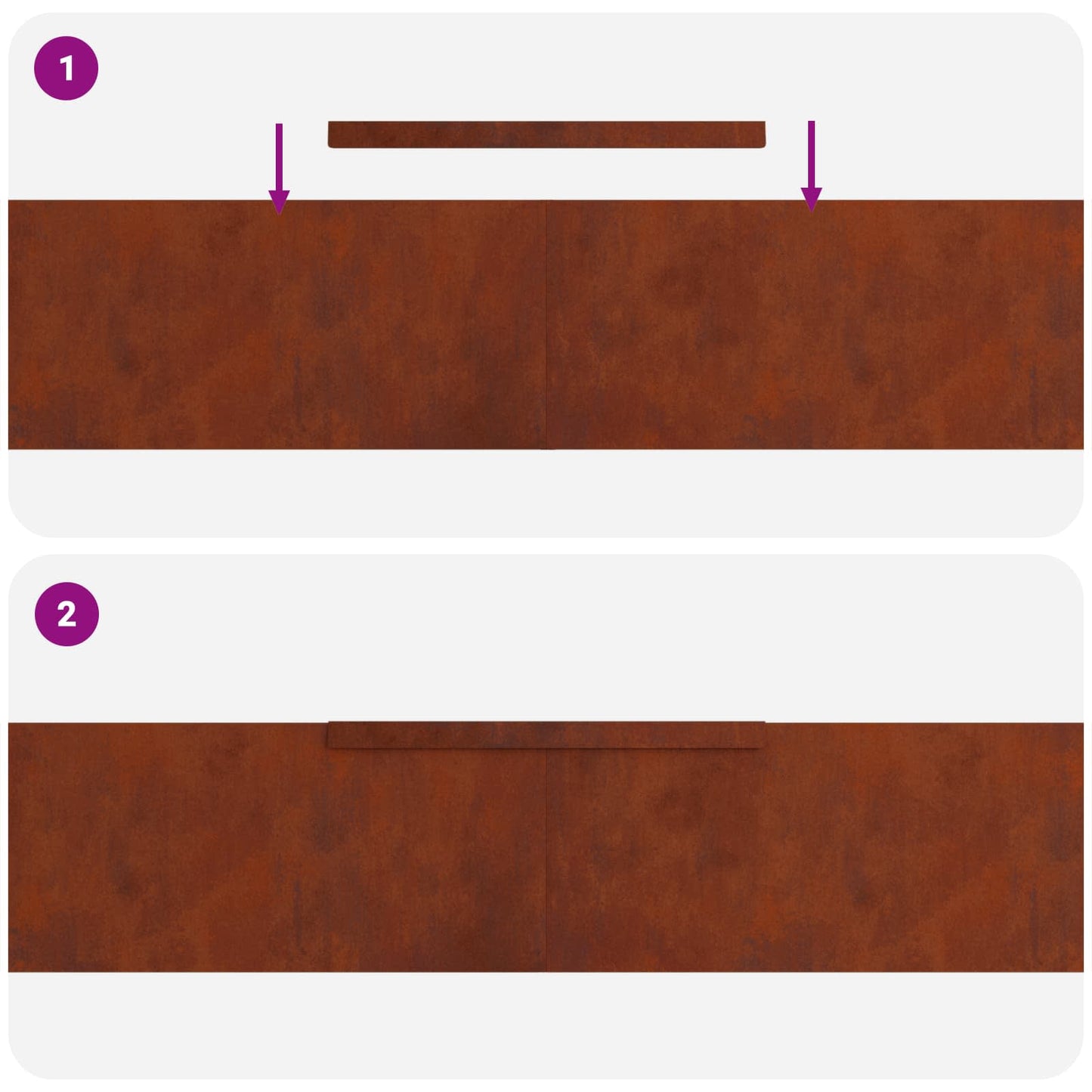 Gjerdekant 450 x 20 cm Cortenstål Rusten