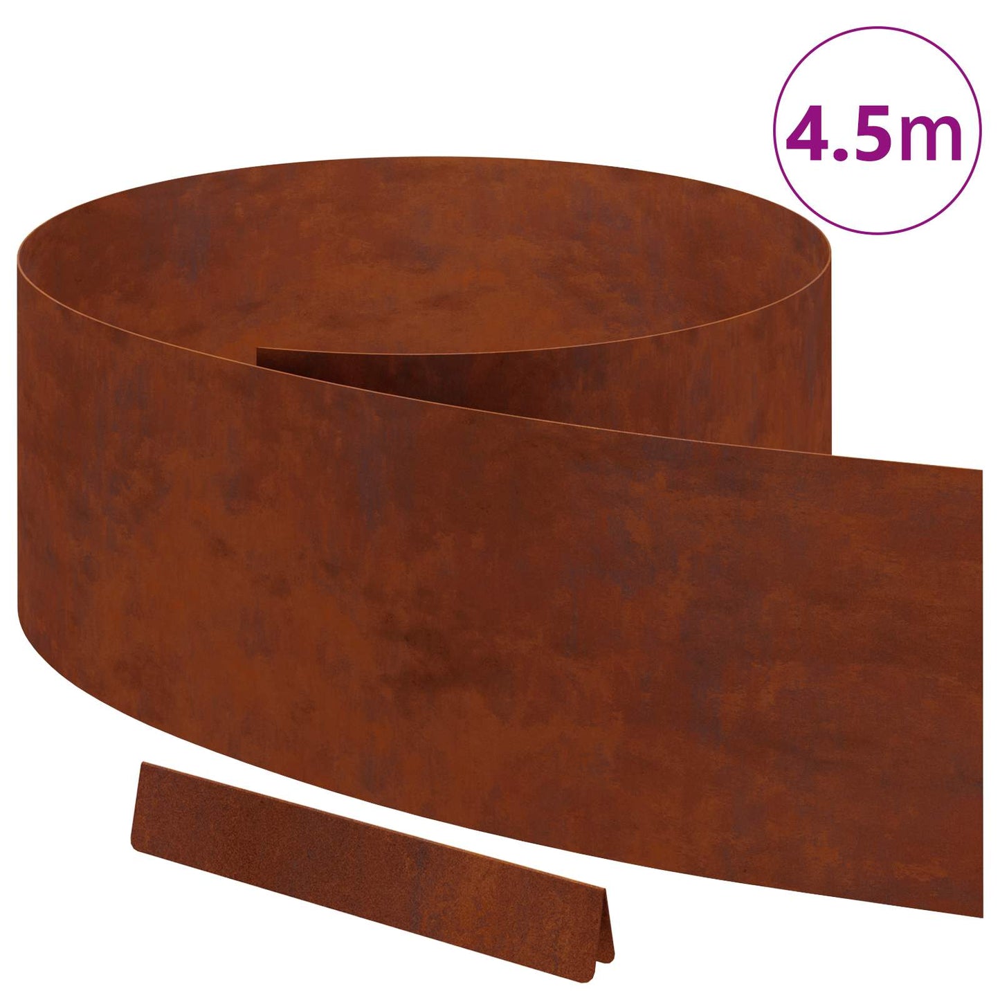 Gjerdekant 450 x 25 cm Cortenstål Rusten