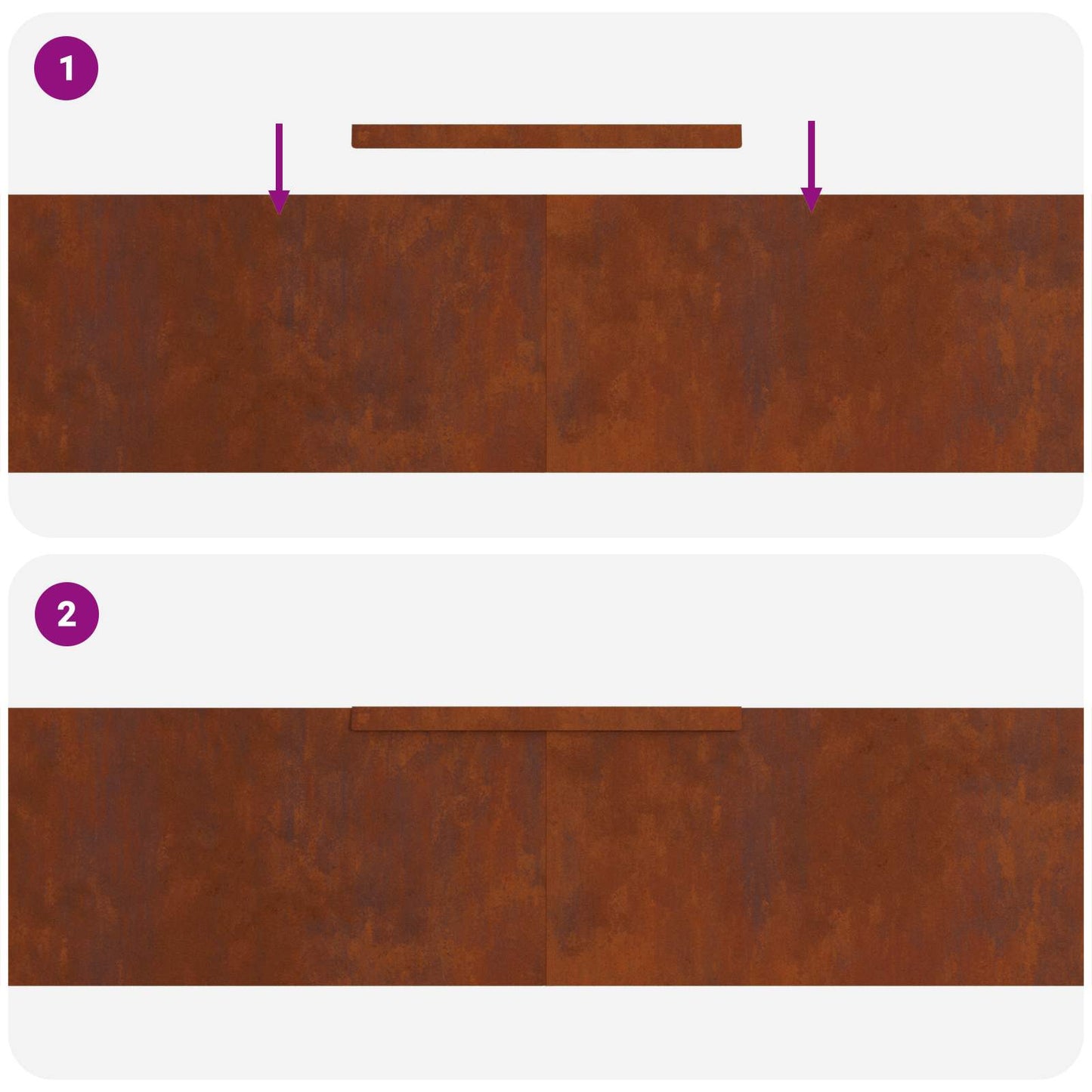 Gjerdekant 4 pcs 450 x 0,05 x 25 cm Cortenstål Rusten