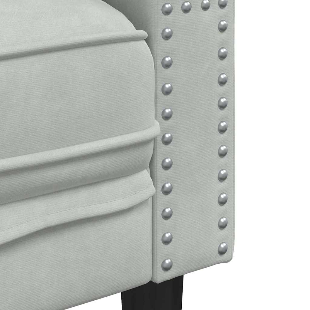 Sofa Lysegrå 74,5 x 71 x 70,5 cm Fløyel