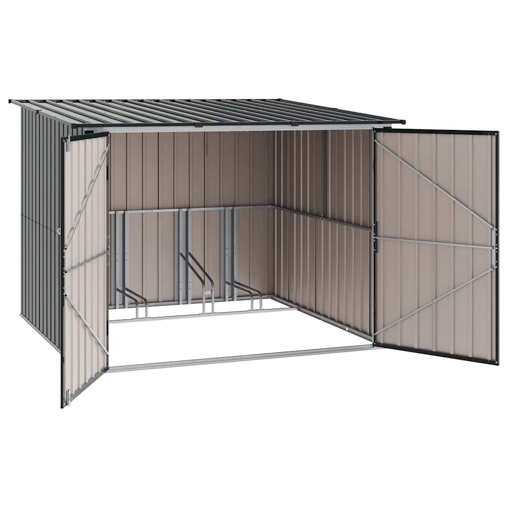 Sykkelskjul 3 pcs Antrasitt 216 x 207 x 158 cm Metall