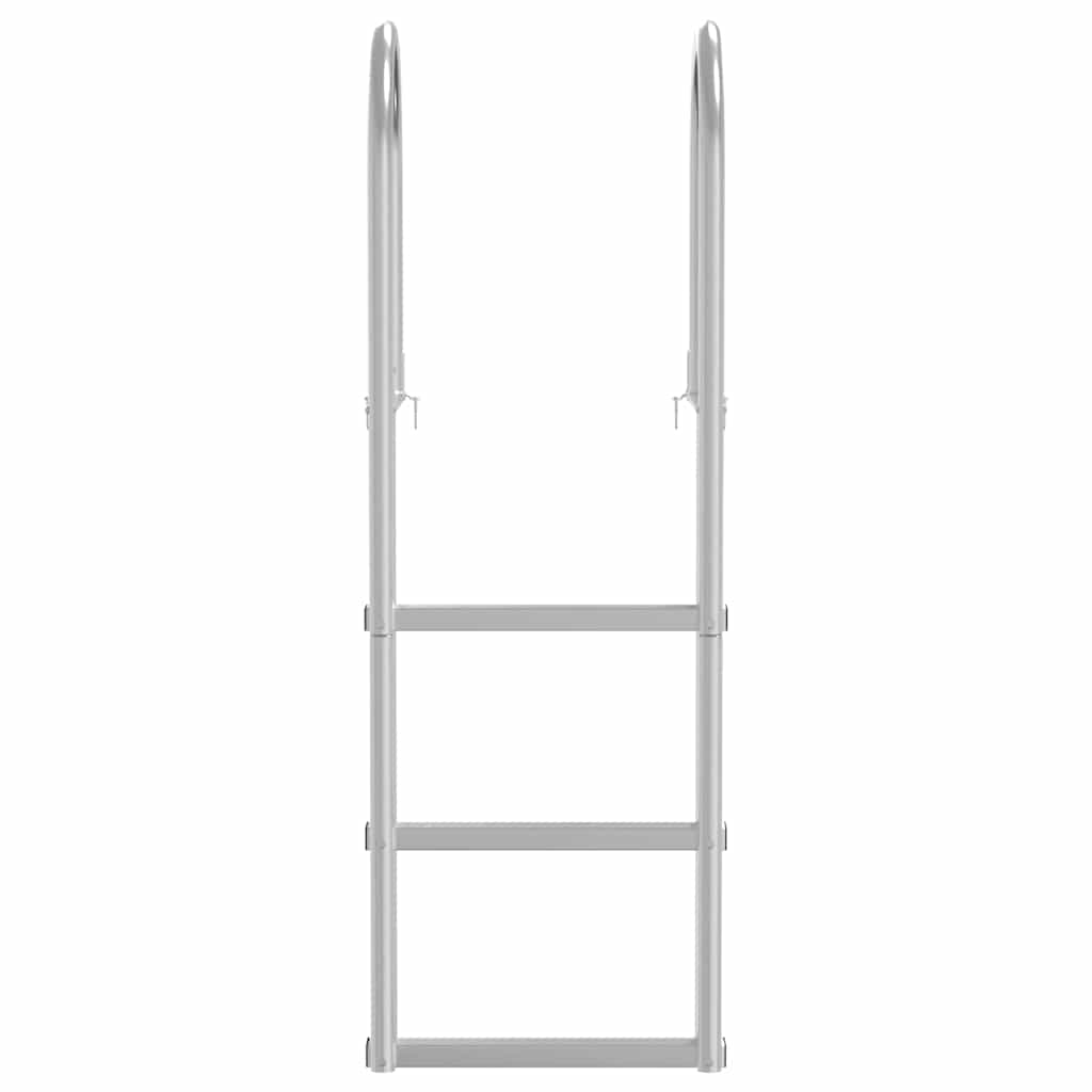 3-Trinns brygge stige sølv 45 x 11,5 x 134 cm Aluminium