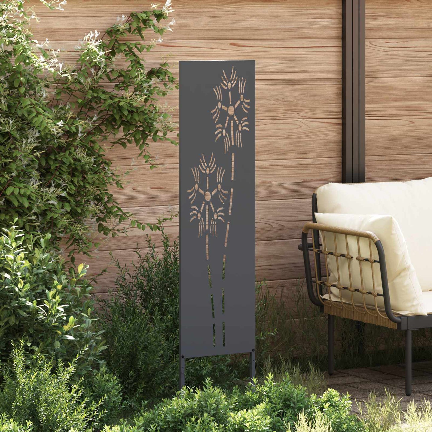 Hageprivat skjerm Fretwork Antrasitt 32 x 140 cm Kaldvalsestål