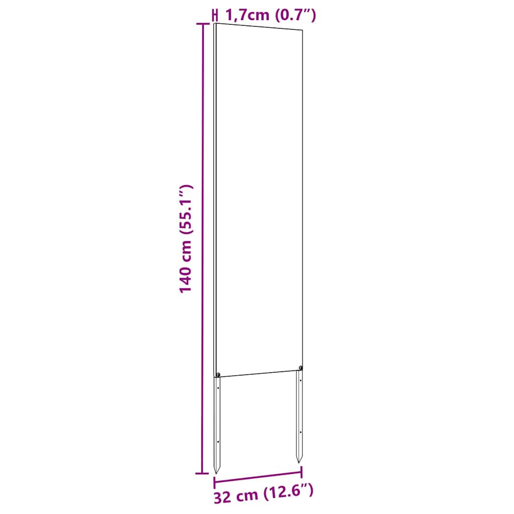 Hageprivat skjerm Fretwork Antrasitt 32 x 140 cm Kaldvalsestål