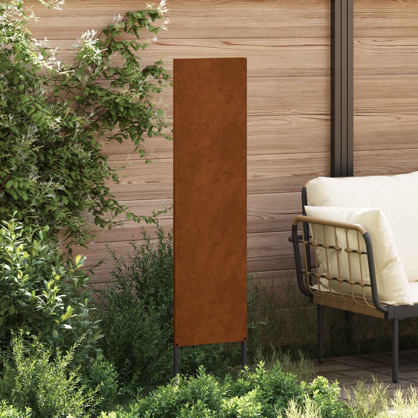 Hageprivat skjerm Fretwork Rusten 32 x 140 cm Cortenstål