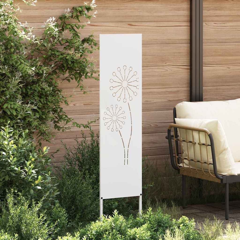 Hageprivat skjerm Fretwork Hvit 32 x 140 cm Kaldvalsestål