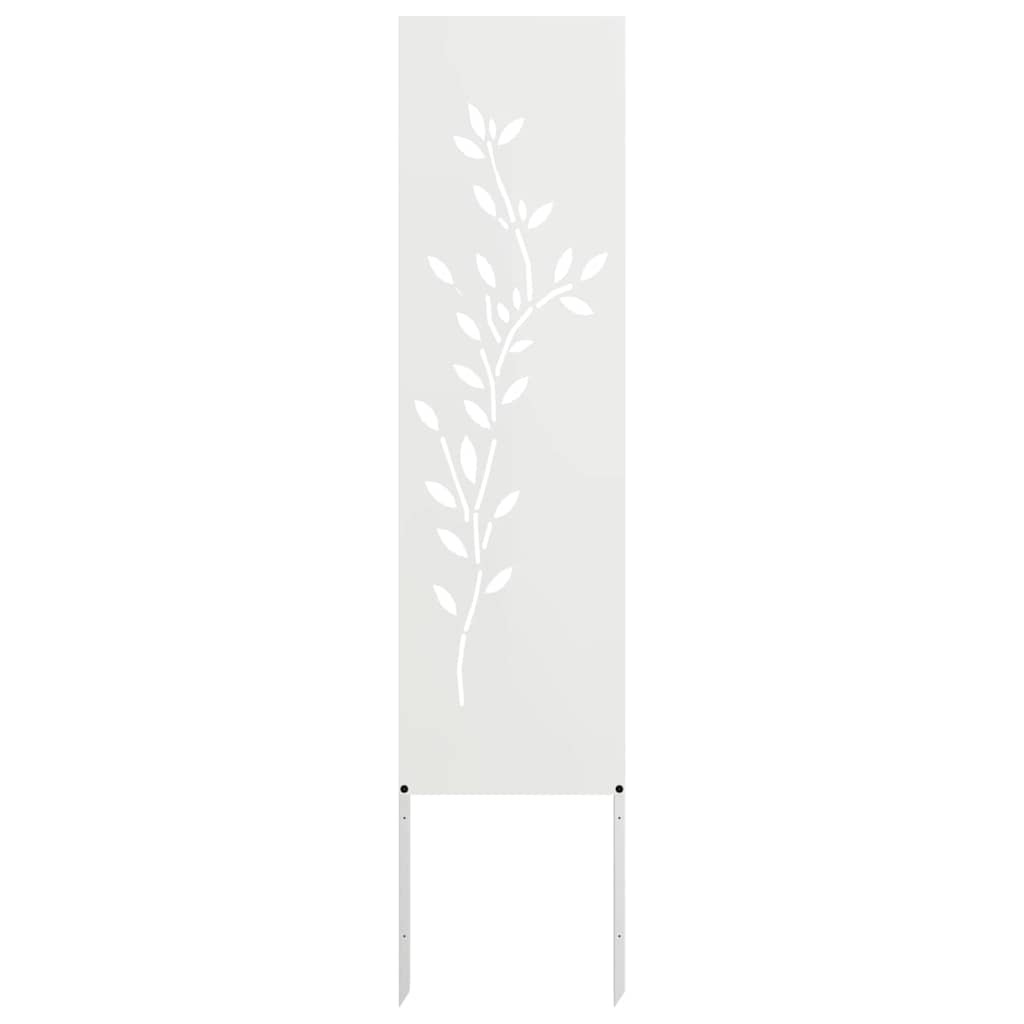 Hageprivat skjerm Blomster Hvit 32 x 140 cm Kaldvalsestål