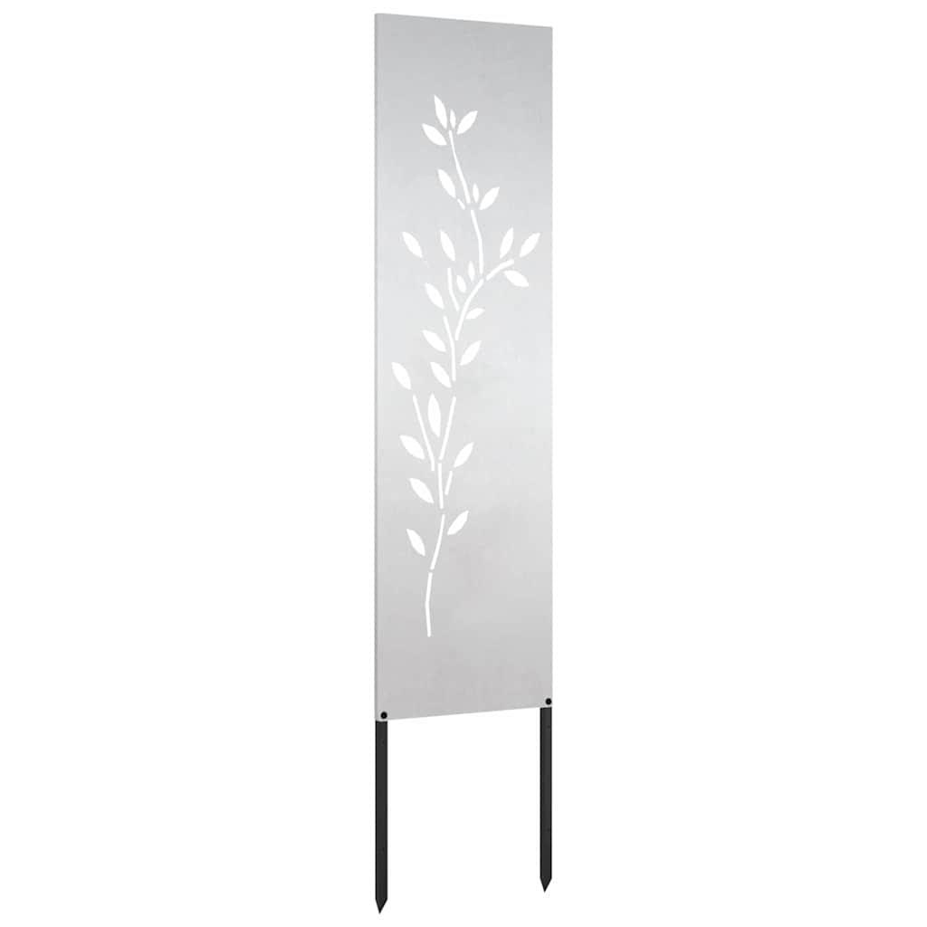 Hageprivat skjerm Blomster sølv 32 x 140 cm Rustfritt stål