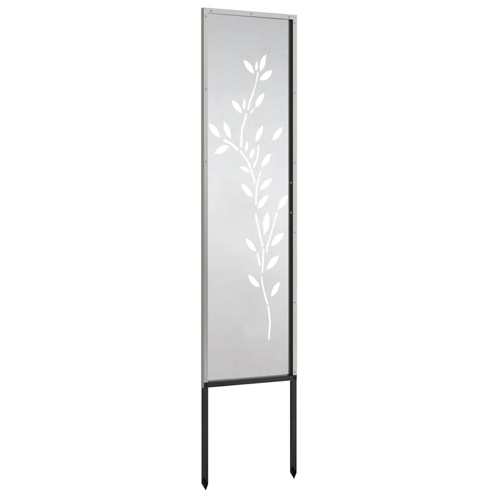 Hageprivat skjerm Blomster sølv 32 x 140 cm Rustfritt stål
