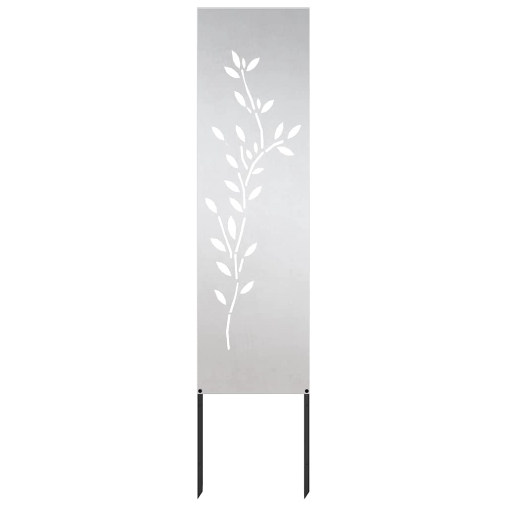 Hageprivat skjerm Blomster sølv 32 x 140 cm Rustfritt stål