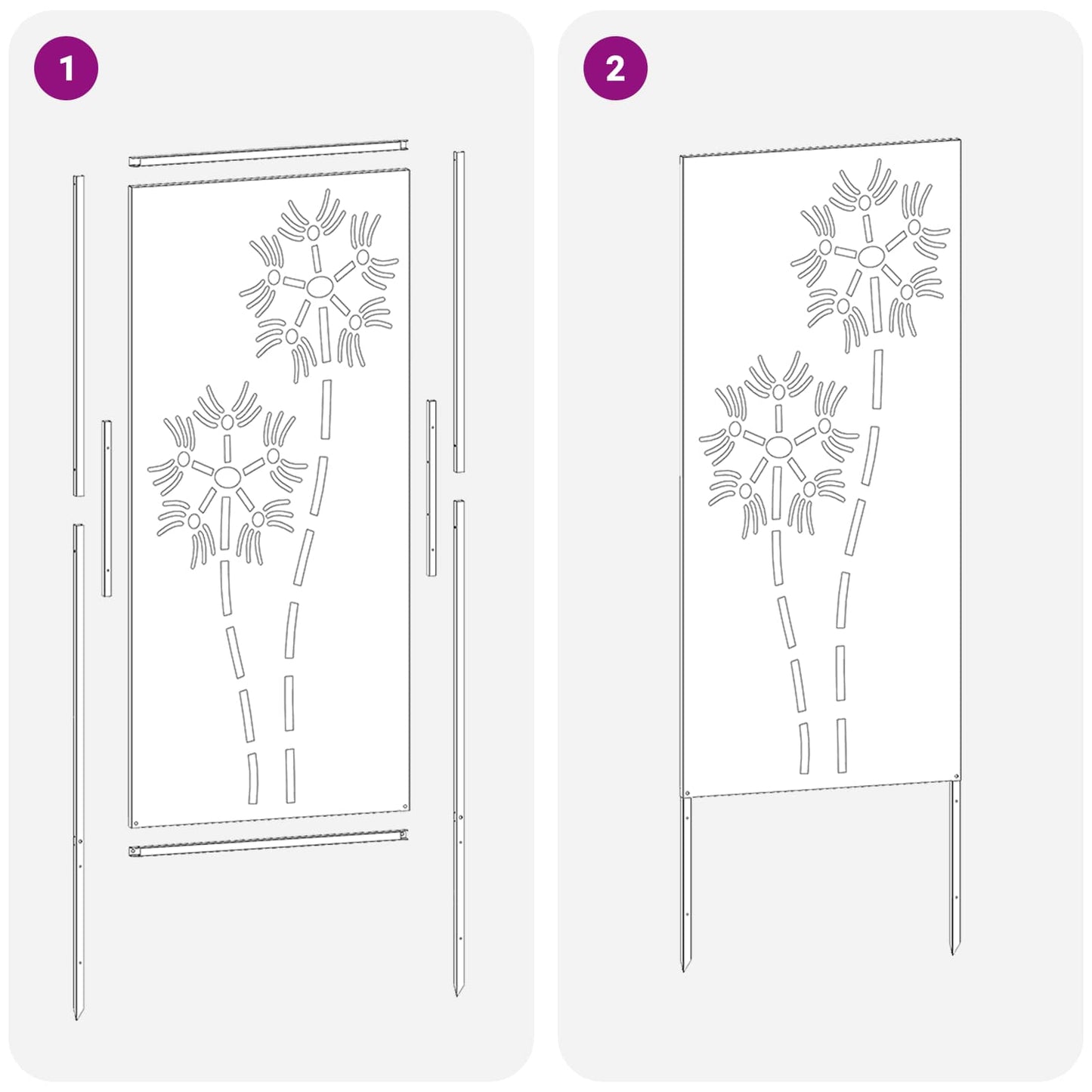 Hageprivat skjerm Fretwork Antrasitt 50 x 140 cm Kaldvalsestål