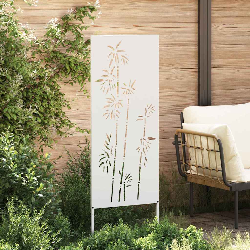 Hageprivat skjerm Blomster Hvit 50 x 140 cm Kaldvalsestål