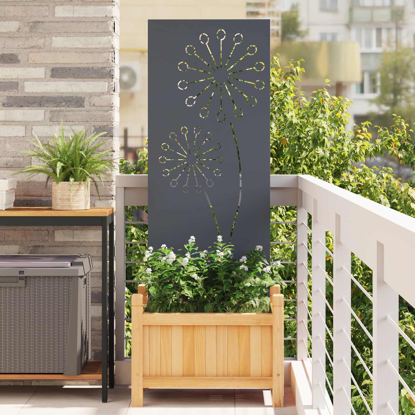 Hageprivat skjerm Fretwork Antrasitt 50 x 140 cm Kaldvalsestål