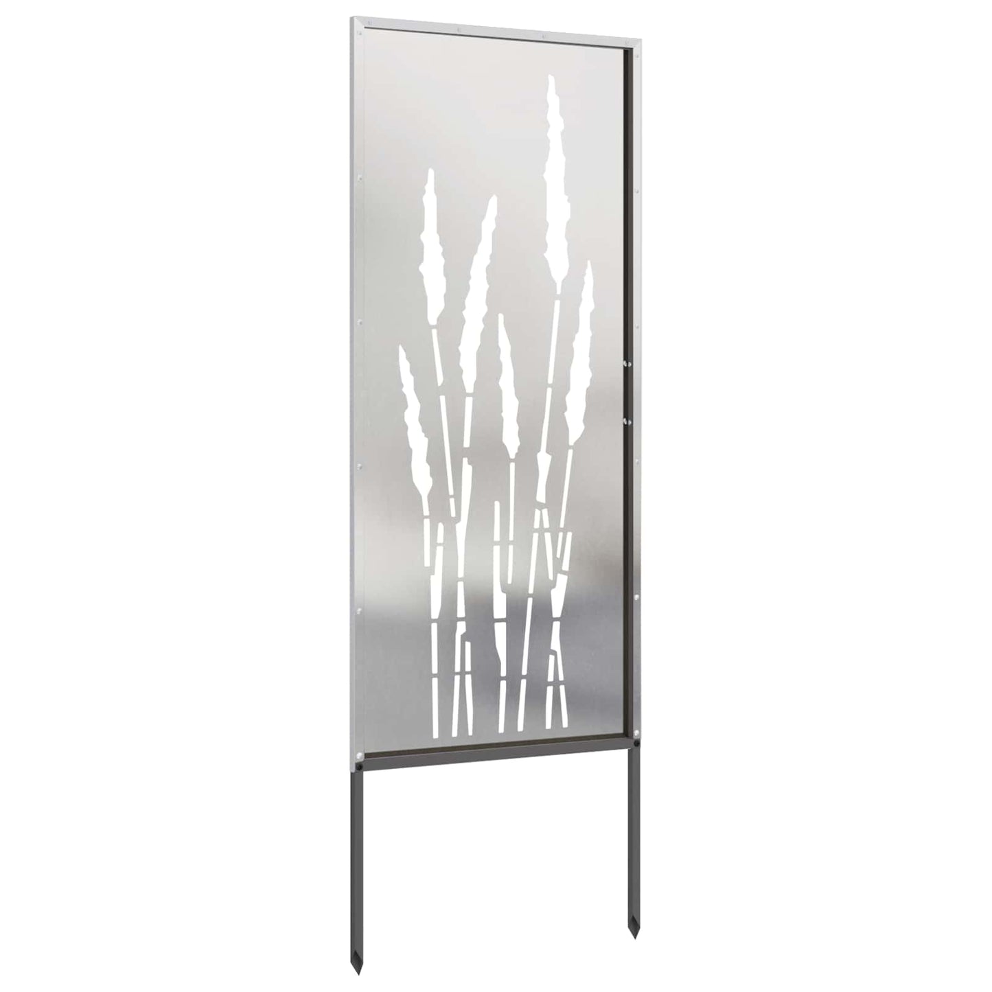 Hageprivat skjerm Blomster sølv 50 x 140 cm Rustfritt stål