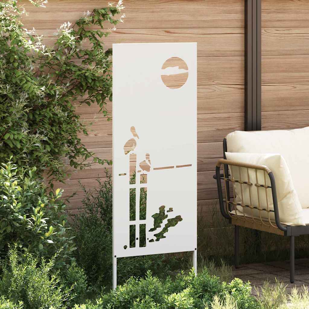 Hageprivat skjerm Fretwork Hvit 50 x 140 cm Kaldvalsestål
