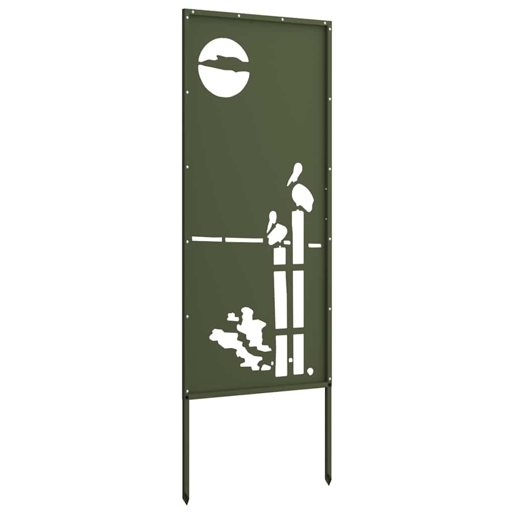 Hageprivat skjerm Olivengrønn 50 x 140 cm Kaldvalsestål