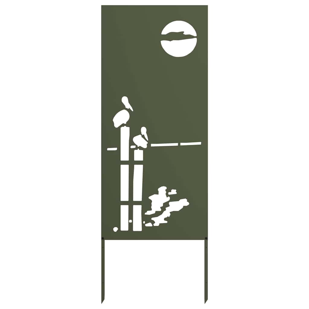 Hageprivat skjerm Olivengrønn 50 x 140 cm Kaldvalsestål