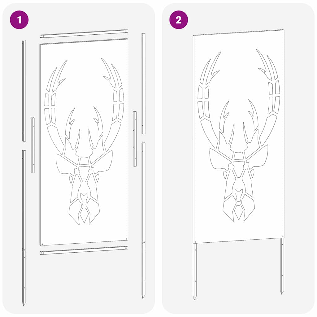 Hageprivat skjerm Dyretrykk Hvit 50 x 140 cm Kaldvalsestål