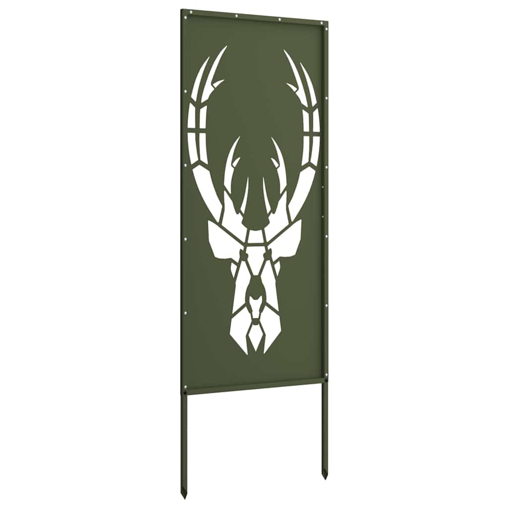 Hageprivat skjerm Olivengrønn 50 x 140 cm Kaldvalsestål