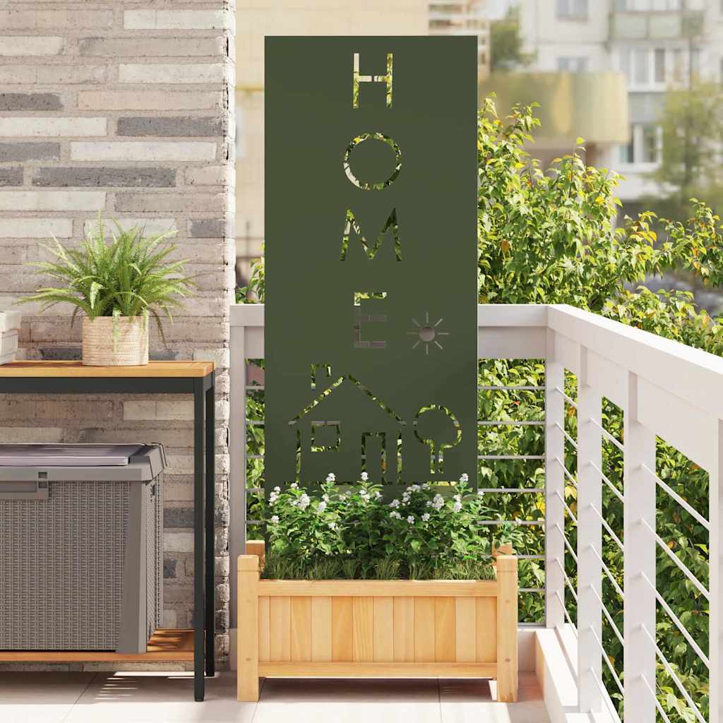 Hageprivat skjerm Olivengrønn 50 x 140 cm Kaldvalsestål