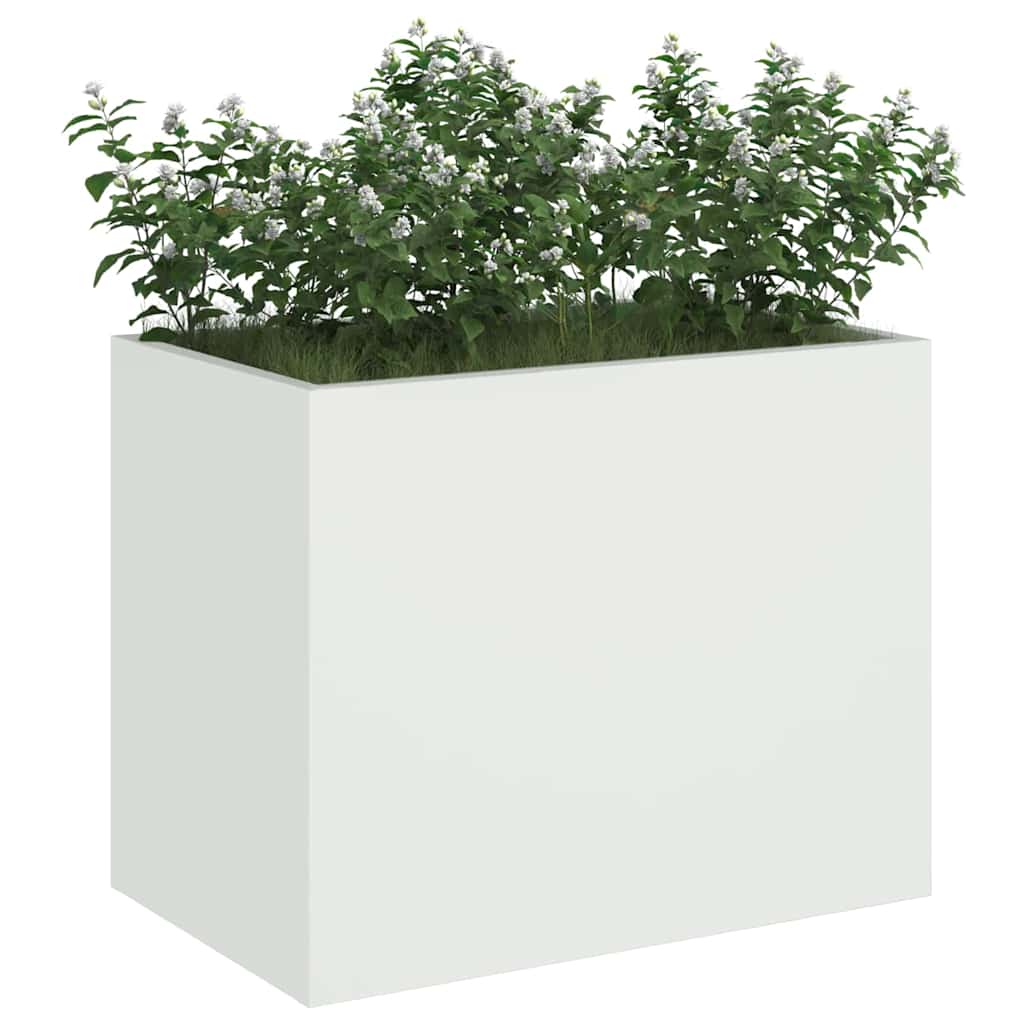 Hageblomsterpotte Hvit 50 x 32 x 40 cm Kaldvalsestål