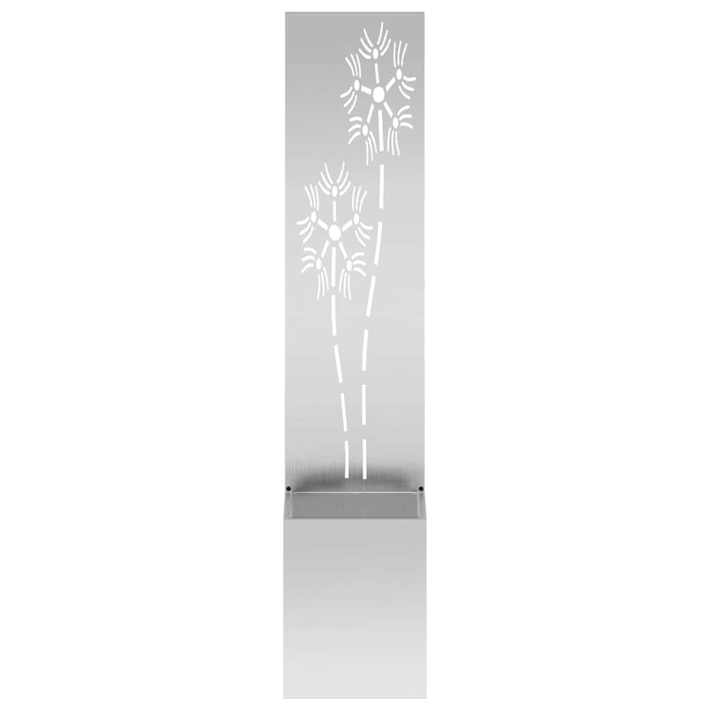 Hageprivat skjerm Blomster sølv 32 x 150 cm Galvanisert stål