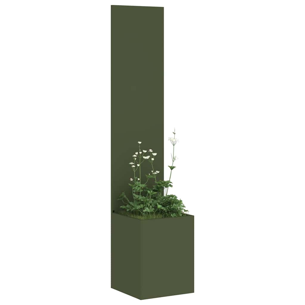 Hageprivat skjerm Olivengrønn 32 x 150 cm Kaldvalsestål