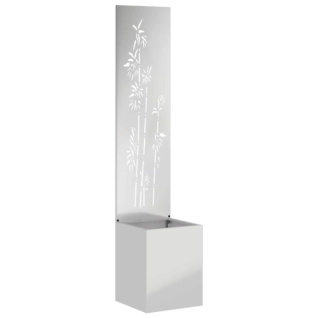 Hageprivat skjerm Blomster sølv 32 x 140 cm Galvanisert stål