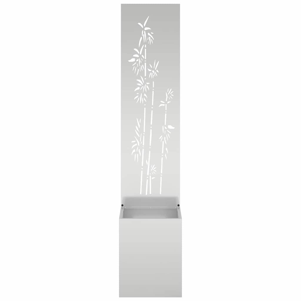 Hageprivat skjerm Blomster sølv 32 x 140 cm Galvanisert stål