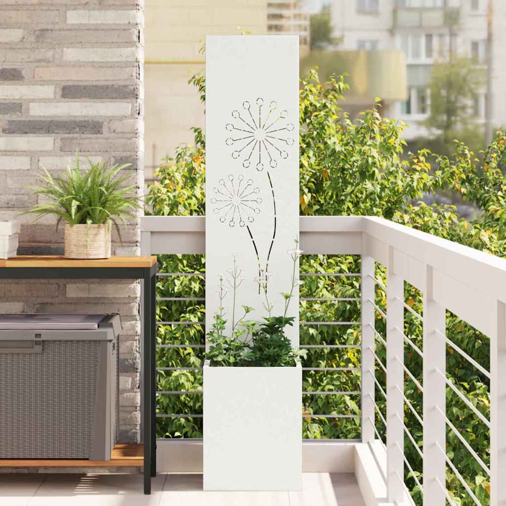 Hageprivat skjerm Fretwork Hvit 32 x 150 cm Kaldvalsestål