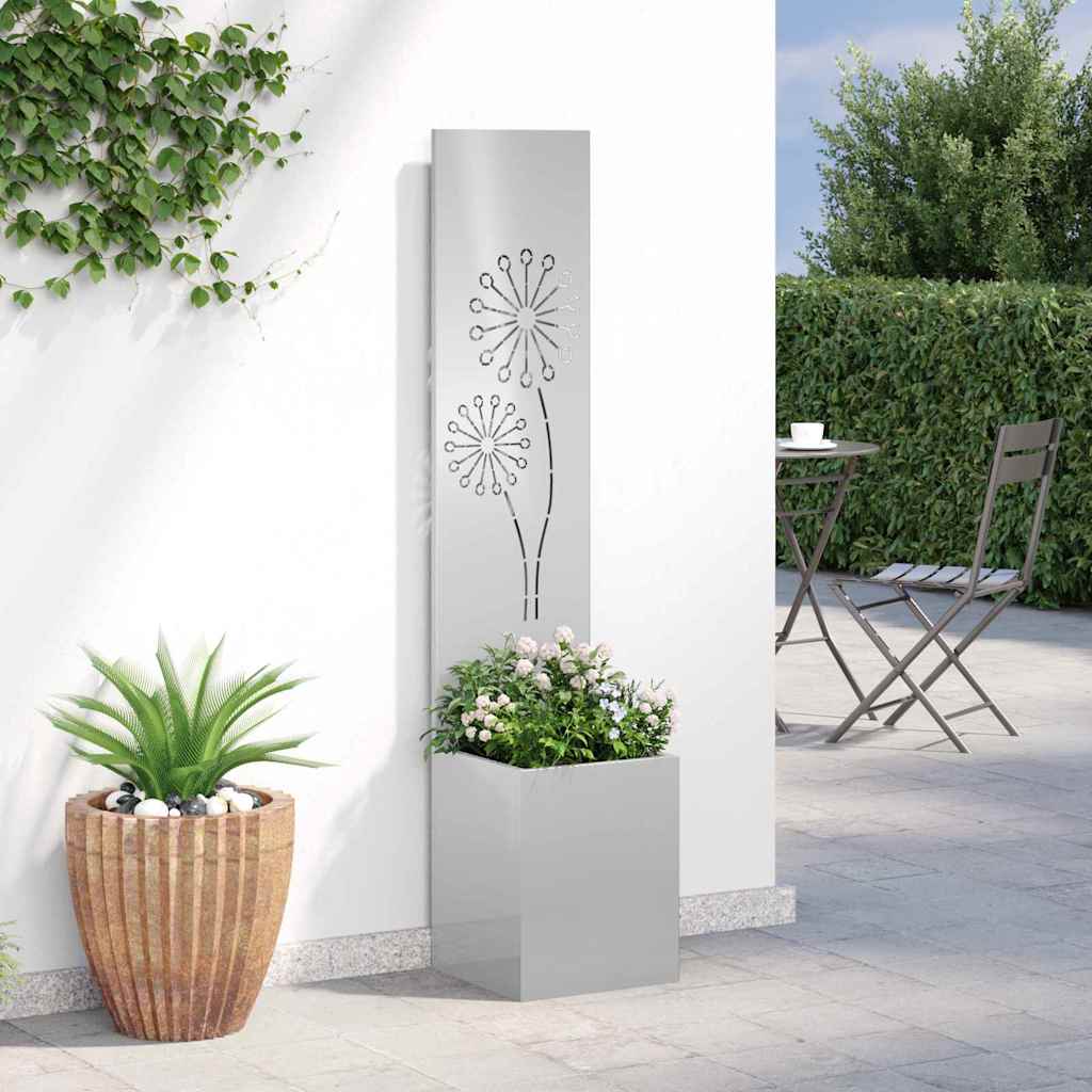 Hageprivat skjerm Fretwork Sølv 32 x 150 cm Rustfritt stål