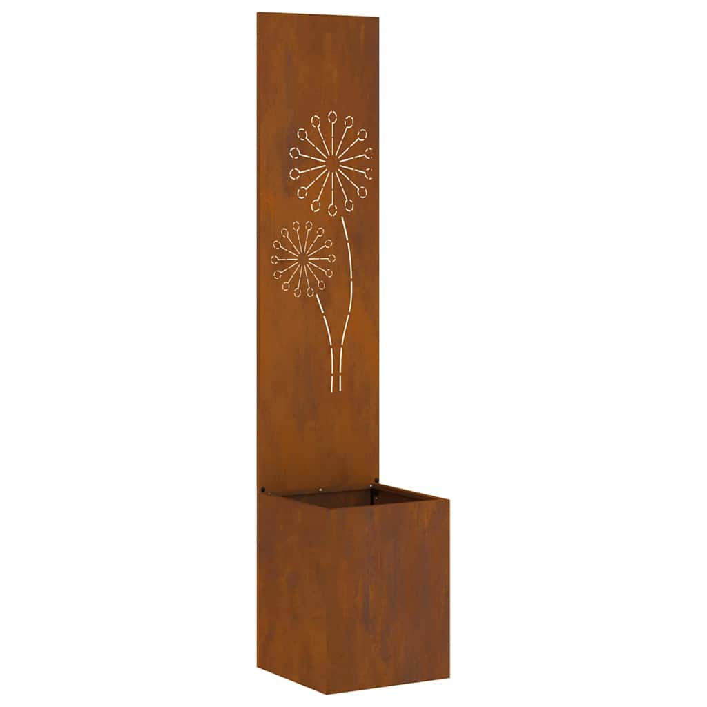 Hageprivat skjerm Fretwork Rusten 32 x 32 x 150 cm Cortenstål