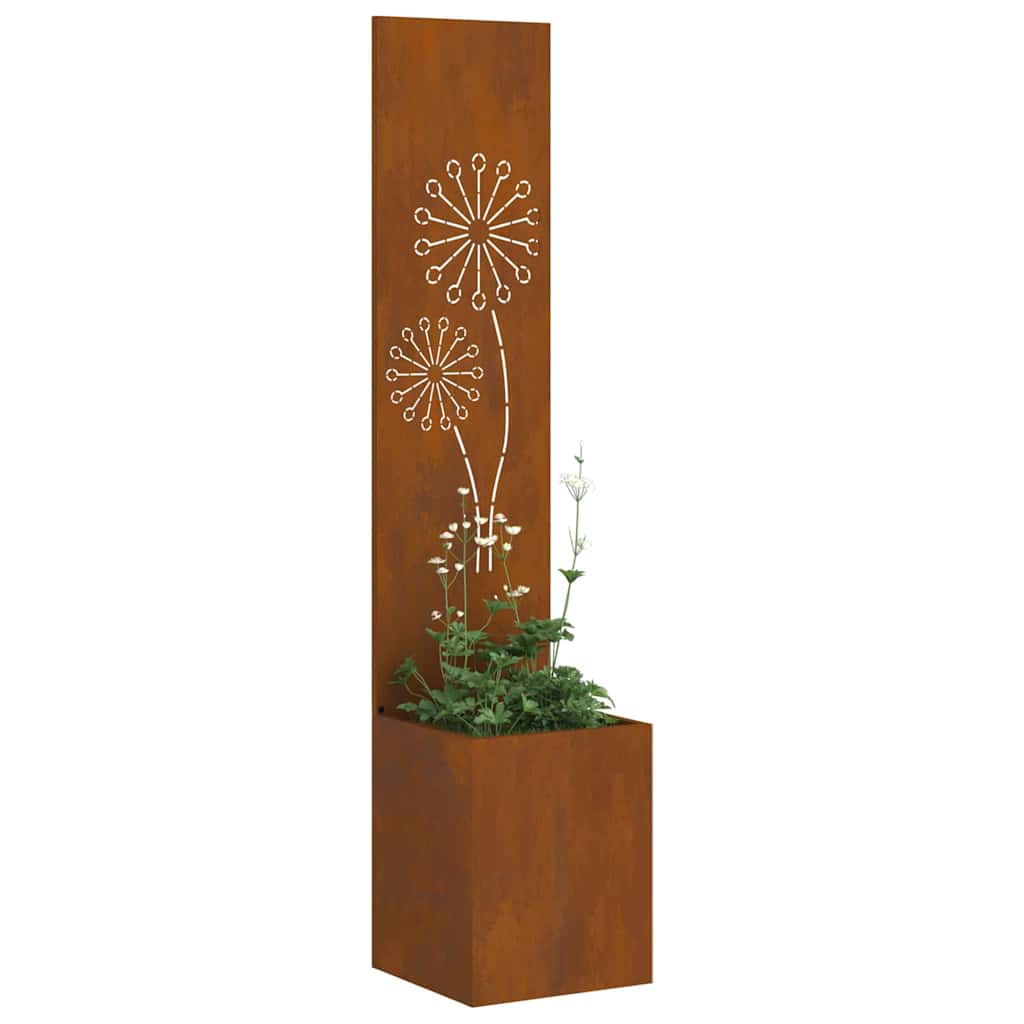Hageprivat skjerm Fretwork Rusten 32 x 32 x 150 cm Cortenstål