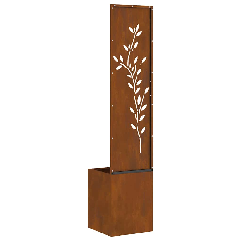 Hageprivat skjerm Blomster Rusten 32 x 32 x 150 cm Cortenstål