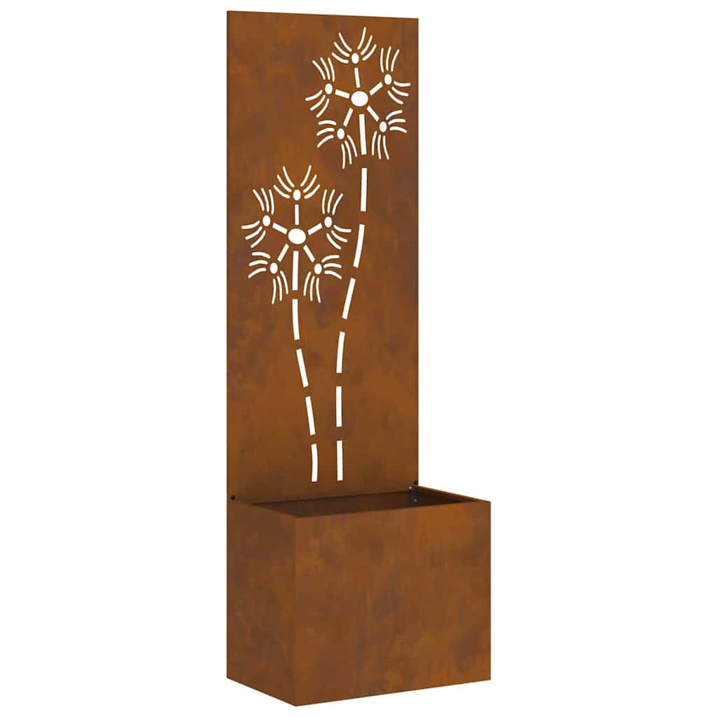 Hageprivat skjerm Blomster Rusten 50 x 32 x 150 cm Cortenstål
