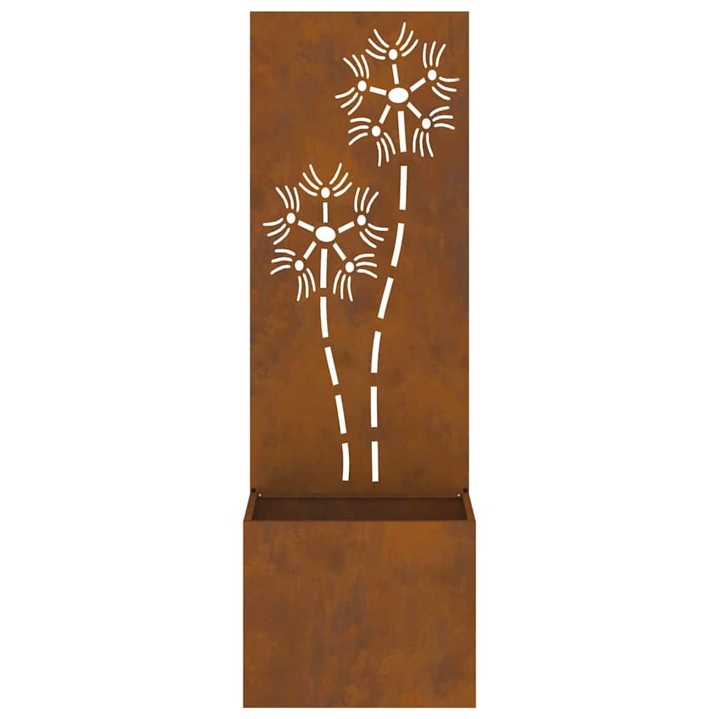 Hageprivat skjerm Blomster Rusten 50 x 32 x 150 cm Cortenstål