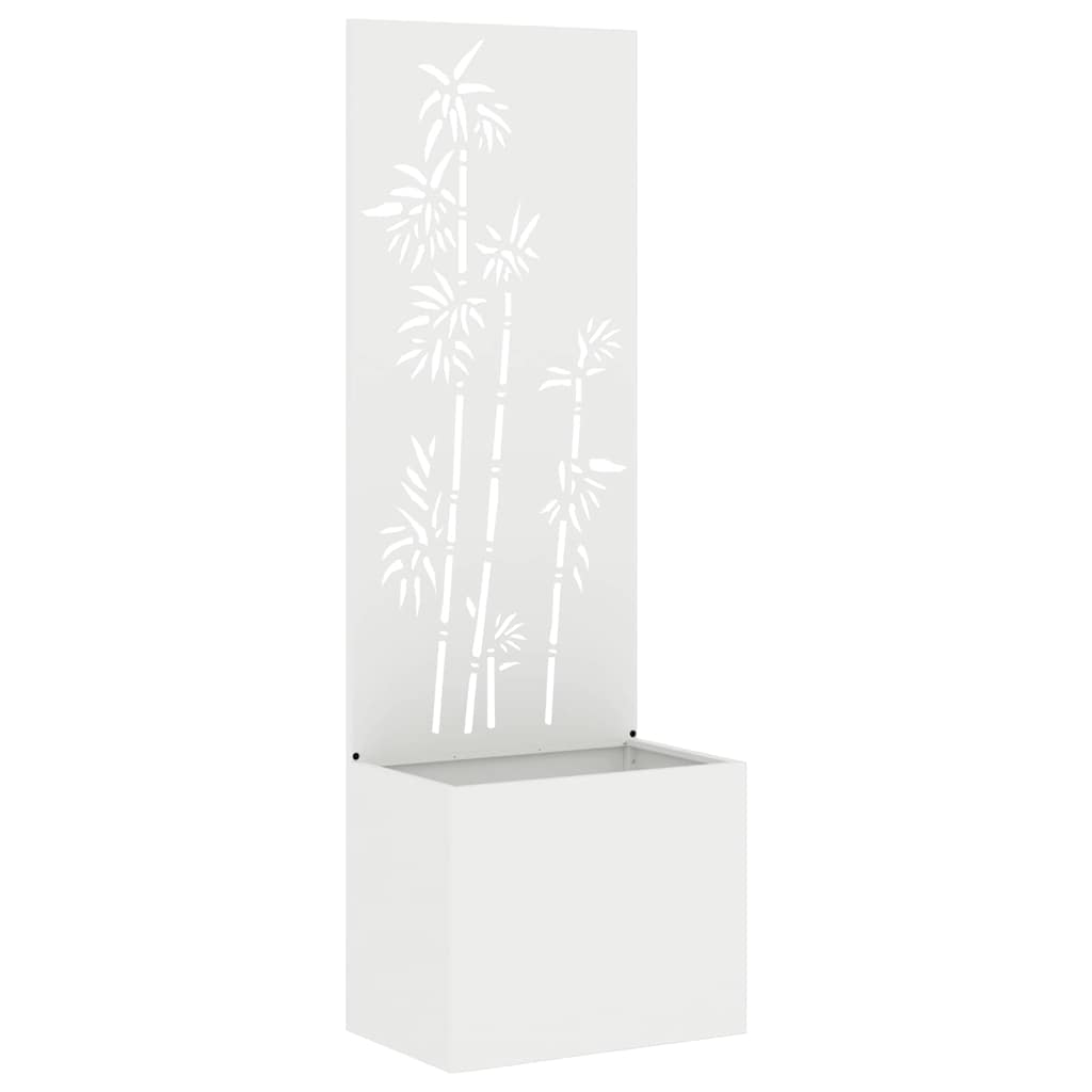 Hageprivat skjerm Blomster Hvit 50 x 150 cm Kaldvalsestål
