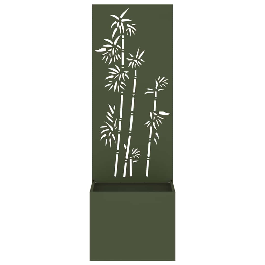 Hageprivat skjerm Olivengrønn 50 x 150 cm Kaldvalsestål