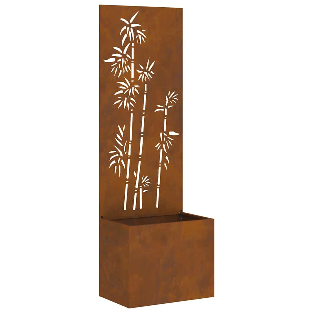 Hageprivat skjerm Blomster Rusten 50 x 150 cm Cortenstål