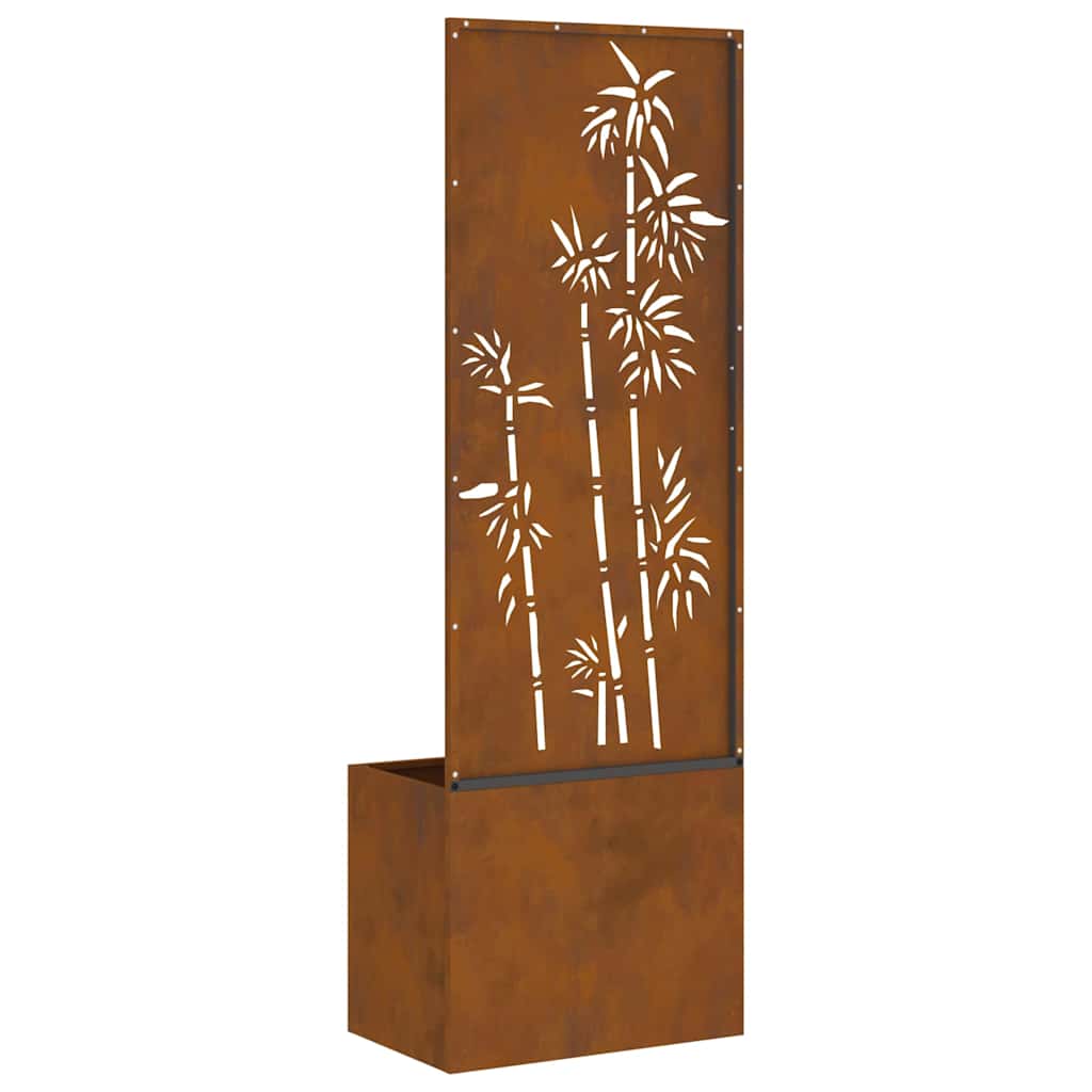Hageprivat skjerm Blomster Rusten 50 x 150 cm Cortenstål