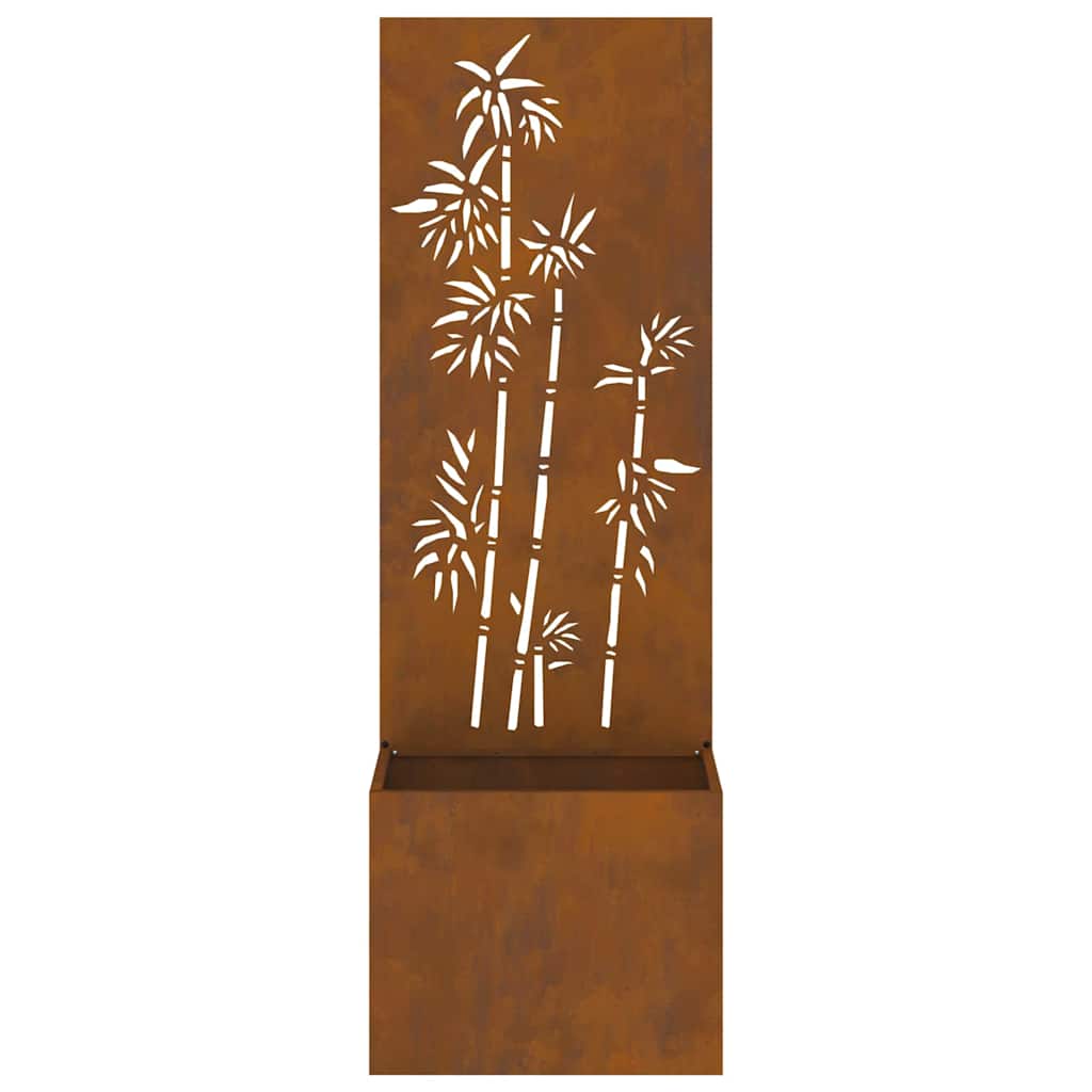 Hageprivat skjerm Blomster Rusten 50 x 150 cm Cortenstål