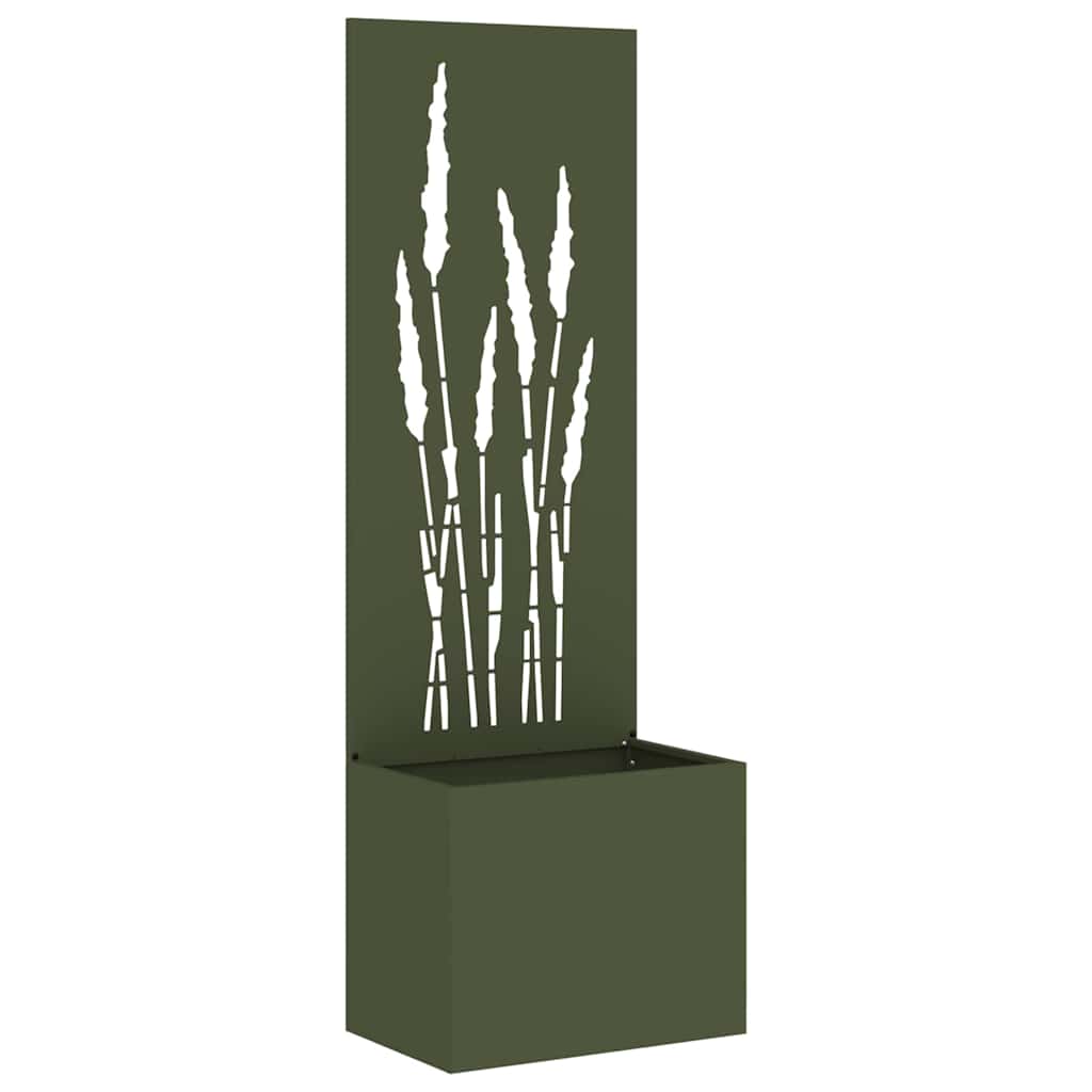 Hageprivat skjerm Olivengrønn 50 x 150 cm Kaldvalsestål
