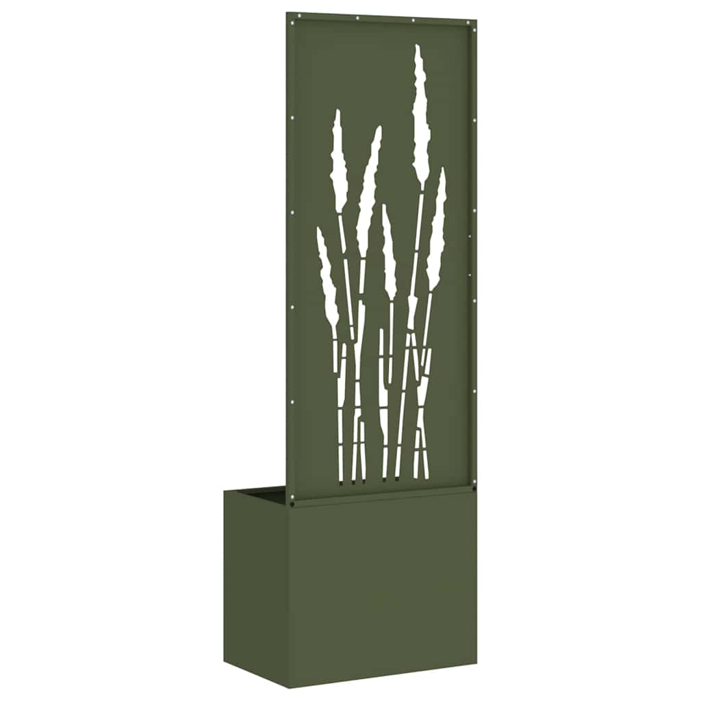 Hageprivat skjerm Olivengrønn 50 x 150 cm Kaldvalsestål