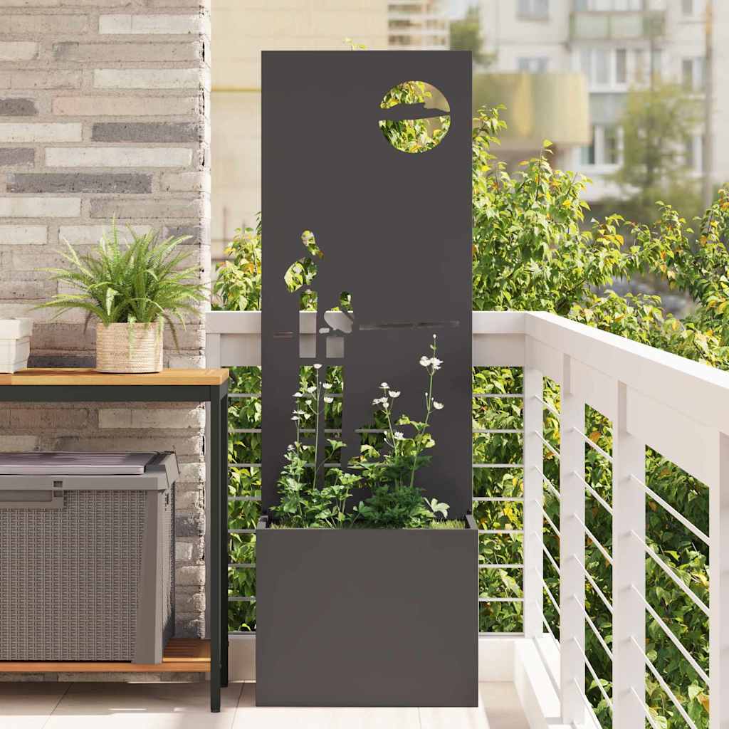 Hageprivat skjerm Fretwork Svart 50 x 150 cm Kaldvalsestål