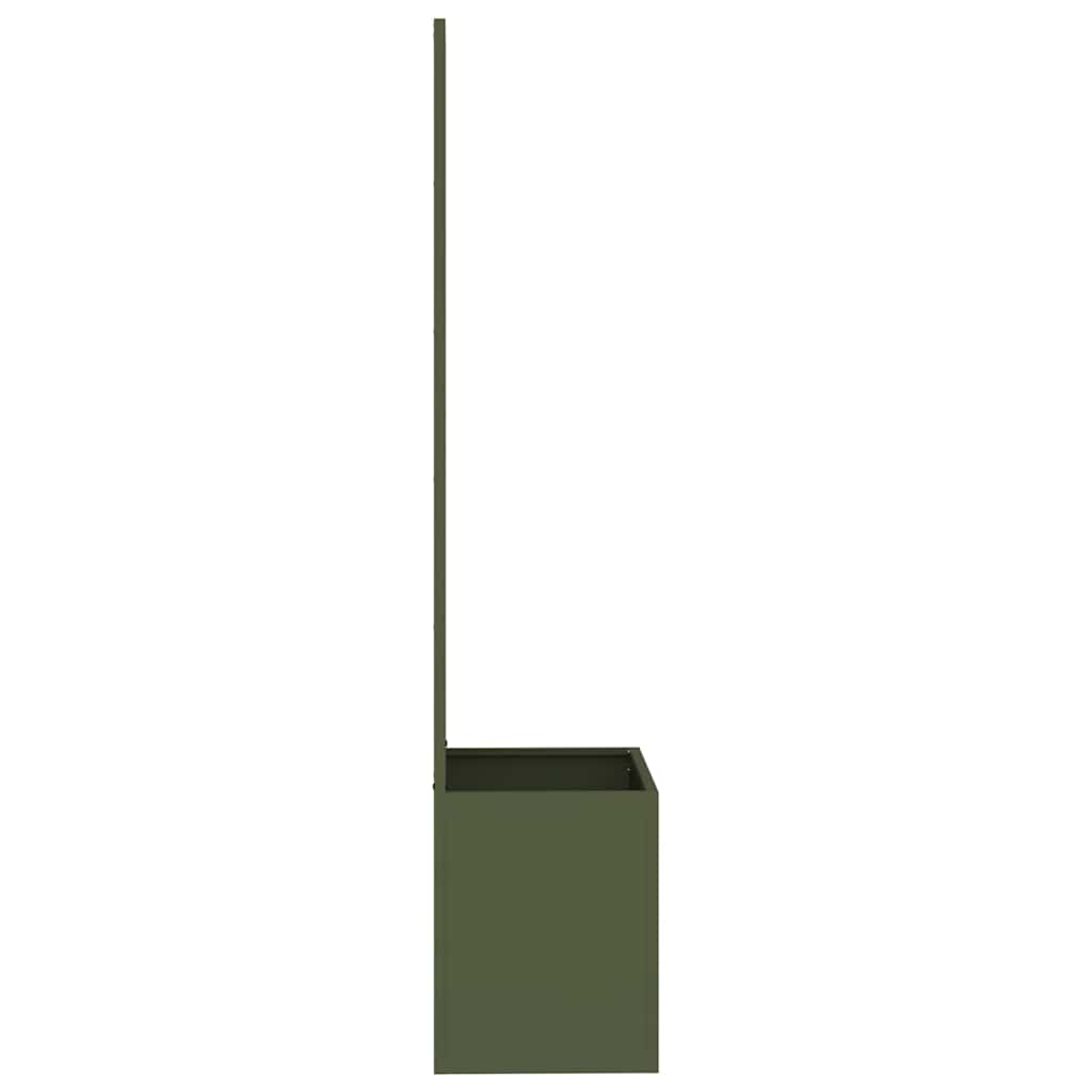 Hageprivat skjerm Olivengrønn 50 x 150 cm Kaldvalsestål